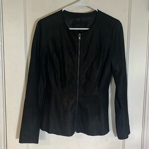 Peplum leather jacket